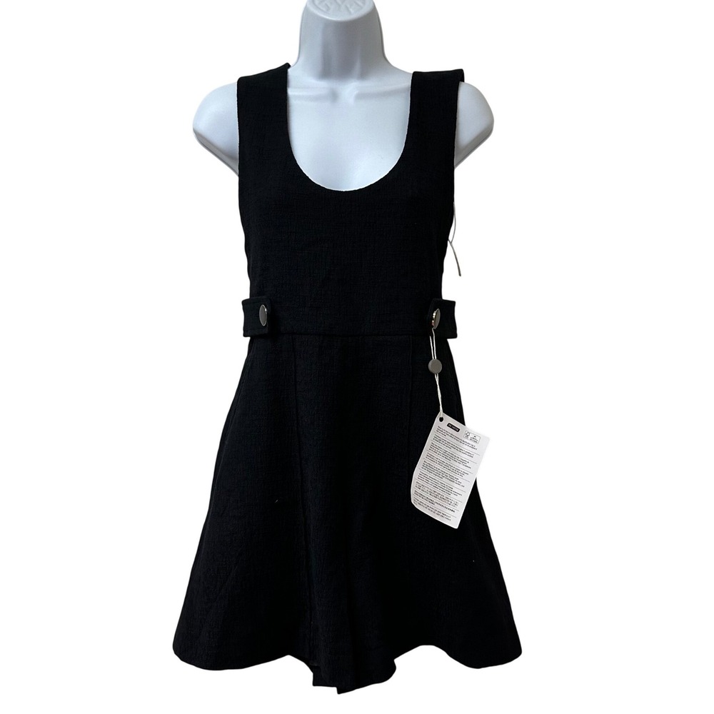 Vanessa Bruno Linedia Romper Marine Navy Blue Textured Cotton Ramie Size 36 NEW